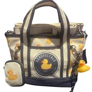 Aeropostale Yellow Rubber Duck Canvas Tote- New